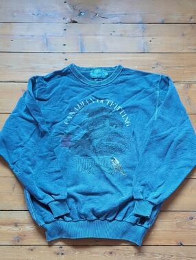171-Vintage Washed Blue Windriver  Crewneck Sweater